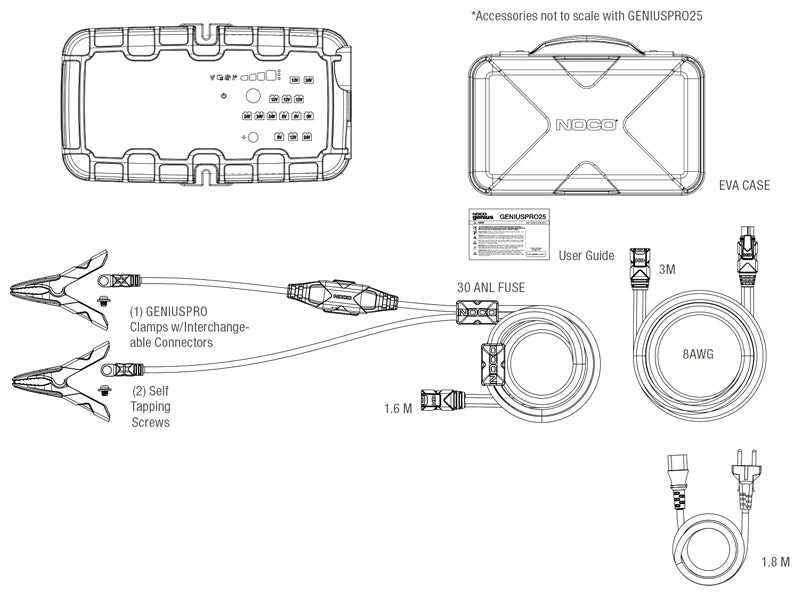 6/12/24V /12/24V Wattage: 375W 25/12.5A NOCO GENIUS PRO battery charger