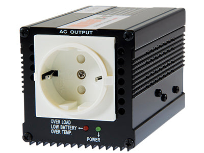 300W 230VAC/12V INTELLIGENT automaatne inverter, max. Võimsustarve 30A, 1x230AC karp, sh. sigaretisüütaja pistik. Transientne võimsus 600W, sissevool <0.6A, 740g, 120x73x73mm.