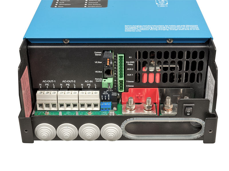 VEVOR MultiPlus II invertors/lādētājs 230 V 12 V 3000 W ar ESS sistēmu, tīrās sinusoidālās strāvas invertors, 120 A akumulatora lādētājs, IP22, paredzēts saules enerģijas un autonomām sistēmām