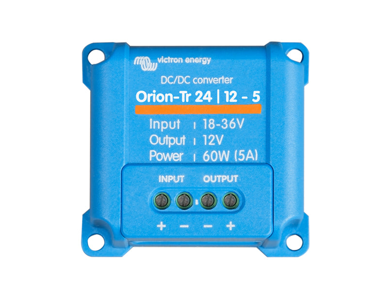 24V→12V 60W 5A Voltage Reducer 5A Orion-Tr 24/12-5, IP43, ECE R10-4, EN 60950, EN 61000-6-1/-6-2/-6-3, EN 55014-1/-2