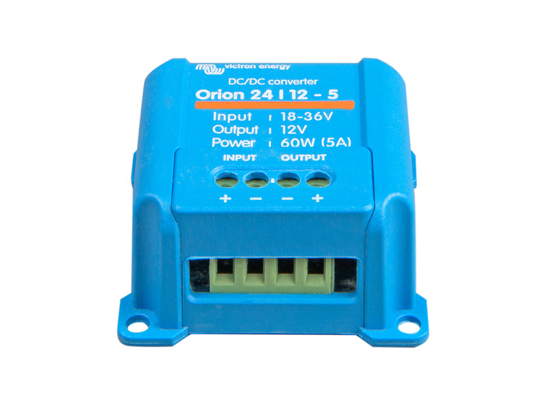 24V→12V 60W 5A Sprieguma reduktors 5A Orion-Tr 24/12-5, IP43, ECE R10-4, EN 60950, EN 61000-6-1/-6-2/-6-3, EN 55014-1/-2