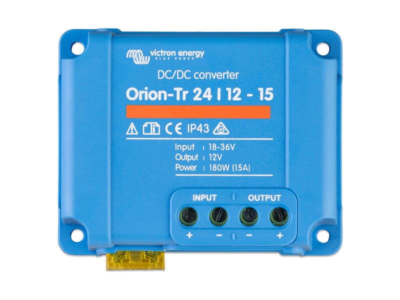 12-24V 180W Sprieguma samazinātājs 15 A, IP43, ECE R10-4, EN 60950, EN 61000-6-1/-6-2/-6-3, EN 55014-1/-2