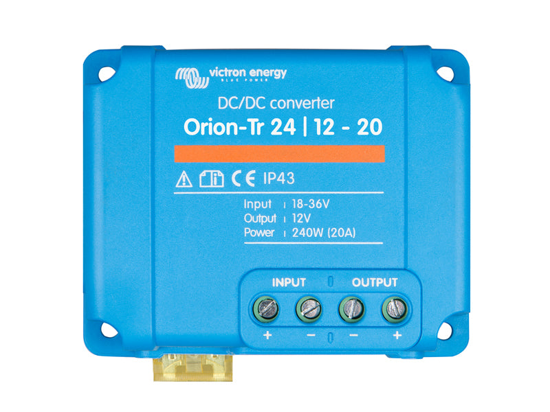 24-12V 240W Sprieguma samazinātājs 20 A, IP43, ECE R10-4, EN 60950, EN 61000-6-1/-6-2/-6-3, EN 55014-1/-2