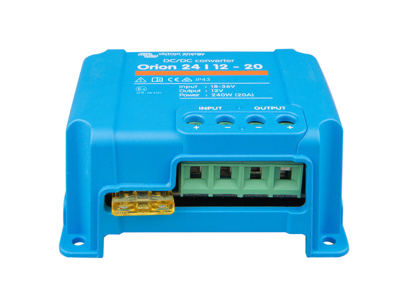 24-12V 240W Sprieguma samazinātājs 20 A, IP43, ECE R10-4, EN 60950, EN 61000-6-1/-6-2/-6-3, EN 55014-1/-2