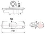 12V aizmugurējā kamera ar bremžu lukturi Opel Vivaro, Renault Trafic, Nissan NV300 2014-, 233.7x76.7mm