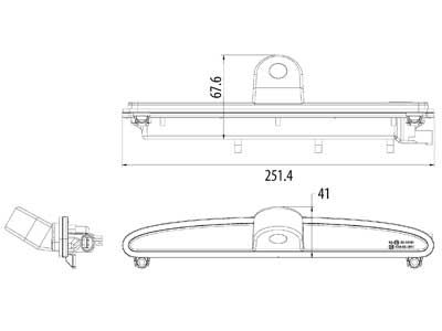 12V tagumine kaamera koos piduritulega Iveco Daily 2011-2014, 251.4x33mm