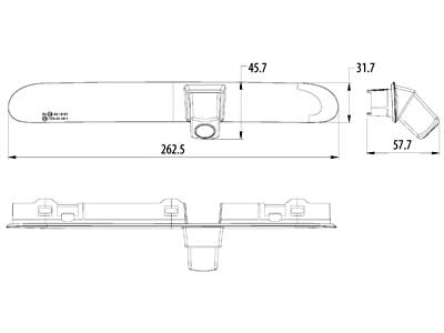 12V Bremžu gaismas kamera Opel Vivaro C 2019-, Peugeot Expert, Citroen SpaceTourer, Toyota Proace 2016-, 262.5x31.7mm