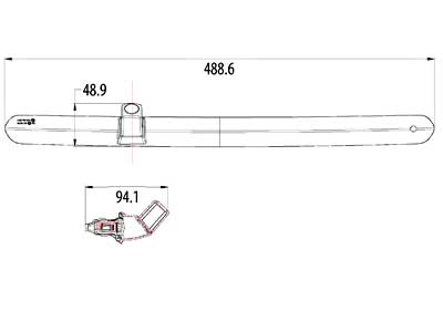 12V aizmugurējā kamera ar bremžu lukturi MB Vito 2016-, 488.6x35.3mm