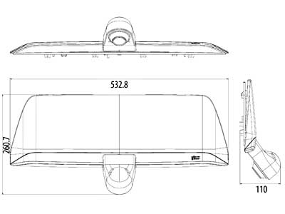 12V Bremžu gaismas kamera VW Crafter 2017-, 532.8x187.7mm