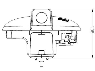 12V bremžu lukturu kamera Opel Combo 2001-2011, Vivaro 2001-2014, Renault Trafic 2001-2014, 141x55x88mm