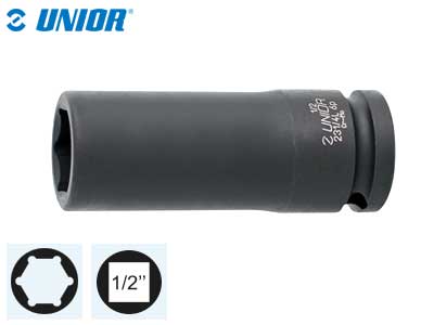 Impact socket, 6 points, length 78mm, 231/4L6p