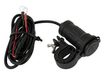 USB- USB-C  lādētājs ar stiprinājumu, Darba spriegums 12-24V DC, USB-A 3.0 uzlādes ports + USB-C uzlādes ports, noņemams stieņa kronšteins, max 2x3A 5V izeja, 2m kabelis,