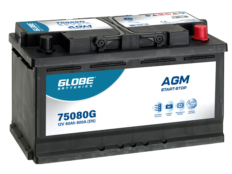 GLOBE AGM 80Ah auto akumulators 23,20 kg