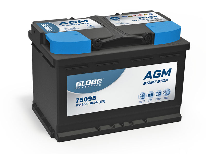 GLOBE AGM 95Ah auto akumulators 26.40 kg