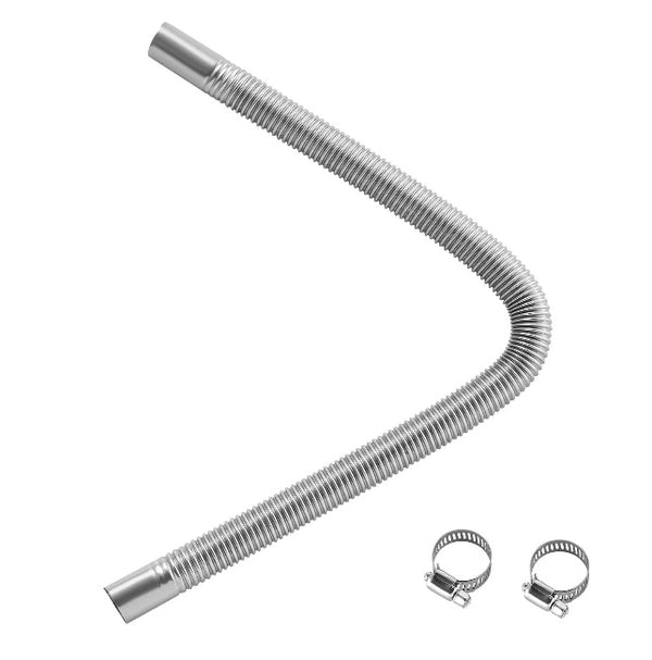 1m jeb 1000mm Izplūdes truba dīzeļsildītāja elastīgā caurule no nerūsējošā tērauda ar 2 skavām, stāvvietas sildītāja izplūdes cauruļu līnija, saderīga ar 2–8 kW dīzeļsildītājiem