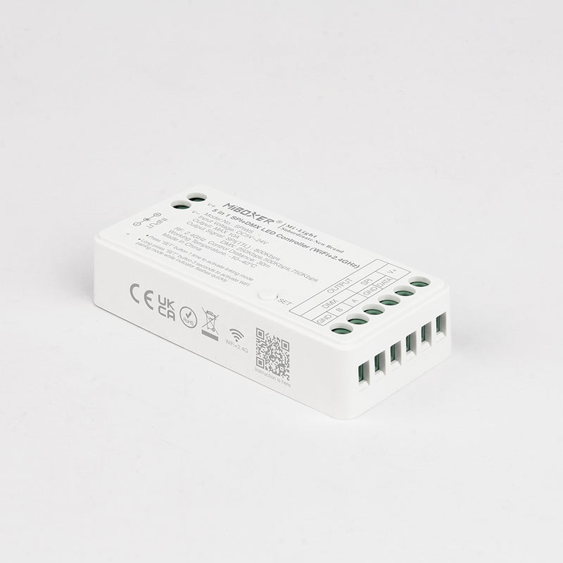 SPIW5  5-in-1 SPI + DMX LED kontrolieris (WiFi + 2,4 GHz)