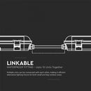 36W(4320Lm) V-TAC SAMSUNG Линейный светильник, IP65, IK07, 120см, цвет молочный, без вилки (подключение кабеля), холодный белый 6500K