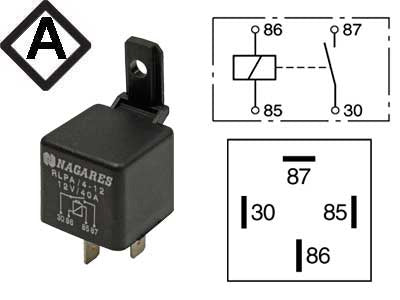 12V 40A lüliti relee võimsusmudel - 4-PIN.