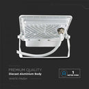 20W(1510Lm) LED spotlight with PIR sensor, V-TAC SAMSUNG, IP65, warranty 5 years, white, cable 1m, neutral white light 4000K