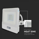 20W(1510Lm) LED spotlight with PIR sensor, V-TAC SAMSUNG, IP65, warranty 5 years, white, cable 1m, neutral white light 4000K