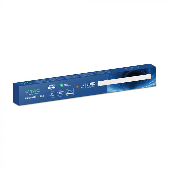 56,6cm_20W(2050Lm) LED CREE lineārais gaismeklis, V-TAC, IP20, garantija 6 gadi, silti balta gaisma 3000K