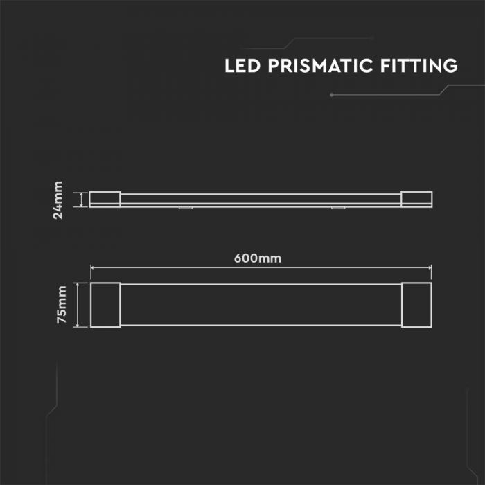 20W(2400Lm) ED Linear surface-mounted luminaire, 60cm, V-TAC SAMSUNG, IP20, warranty 5 years, without plug (cable connection), cold white light 6500K