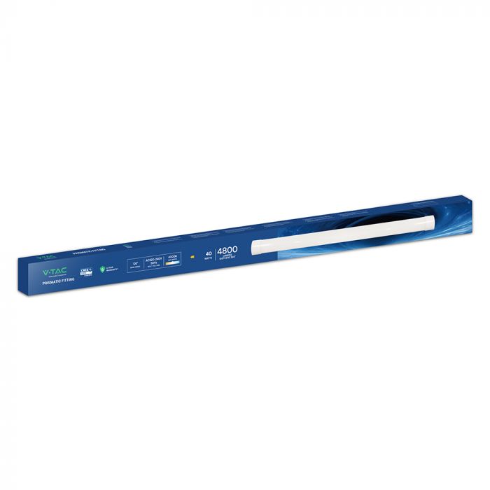 116,6cm_40W(4800Lm) LED lineārais gaismeklis, V-TAC, IP20, neitrāli balta gaisma 4000K. 6 gadu garantija.