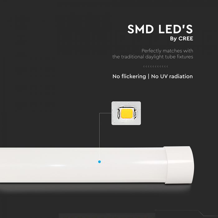 116,6cm_40W(4800Lm) LED SMD-CREE lineārais gaismeklis, V-TAC, IP20, auksti balta gaisma 6500K