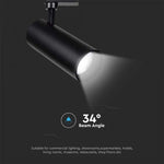 35W(3000Lm) LED Track Luminaire, V-TAC SAMSUNG, IP20, 3 years warranty, black, neutral white 4000K