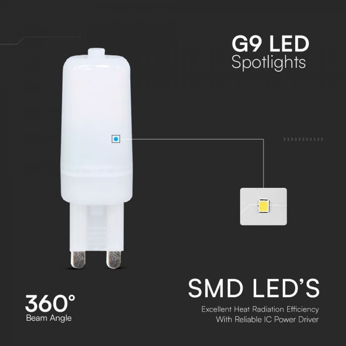 G9 2.2W 200Lm LED Bulb V TAC SAMSUNG IP20 cool white 6500K