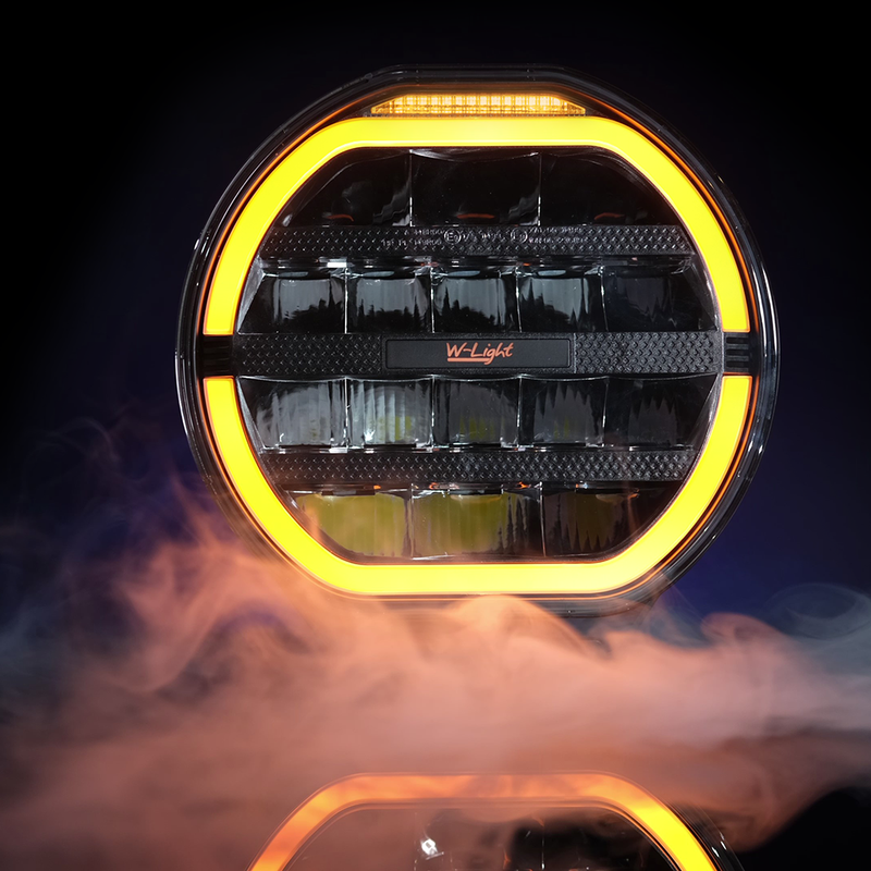 1605-NS3871 W-LIGHT Fury 9" 12-48V  9000Lm 5500K 16 LED papildlukturis, apaļš, melns,  ⌀ 229.00 x 85.00mm, R148, R149, R10, R65 cl.1