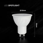 GU10 4.5W(345Lm) LED Spuldze, V-TAC, IP20, silti balta gaisma 3000K