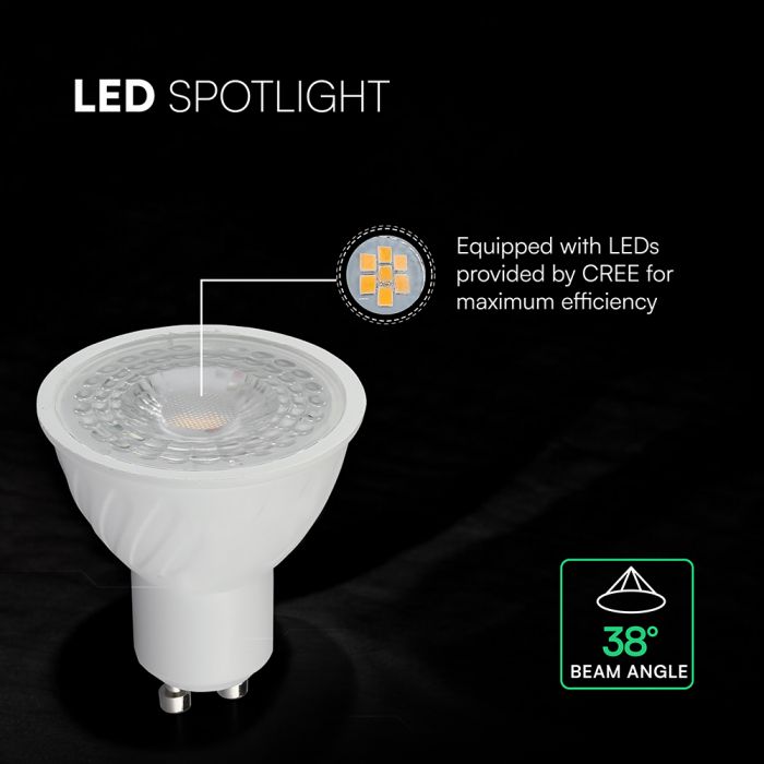 GU10 4.5W(345Lm) LED Spuldze, V-TAC, IP20, auksti balta gaisma 6500K