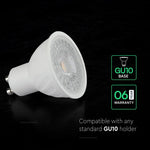 GU10 4.5W(345Lm) LED Spuldze, V-TAC, IP20, silti balta gaisma 3000K