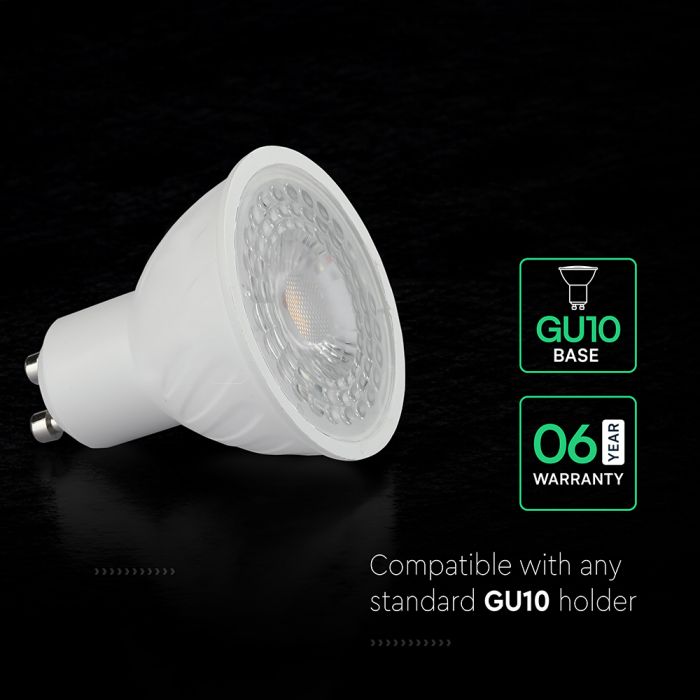 GU10 4.5W(345Lm) LED Spuldze, V-TAC, IP20, silti balta gaisma 3000K