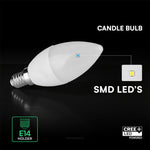 E14 6.5W(600Lm) LED  SMD-CREE Chip Spuldze, IP20, V-TAC, silti balta gaisma 3000K
