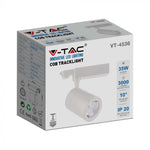 35W(3000Lm) LED armatur för strömskenor, V-TAC SAMSUNG, IP20, 5 års garanti, vit, varmvitt ljus 3000K