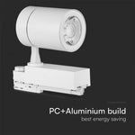 35W(3000Lm) LED armatur för strömskenor, V-TAC SAMSUNG, IP20, 5 års garanti, vit, varmvitt ljus 3000K