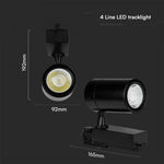 35W (3000Lm) COB LED raidvalgusti, V-TAC, IP20, 2 aastat garantiid, must, soe valge valgus 3000K