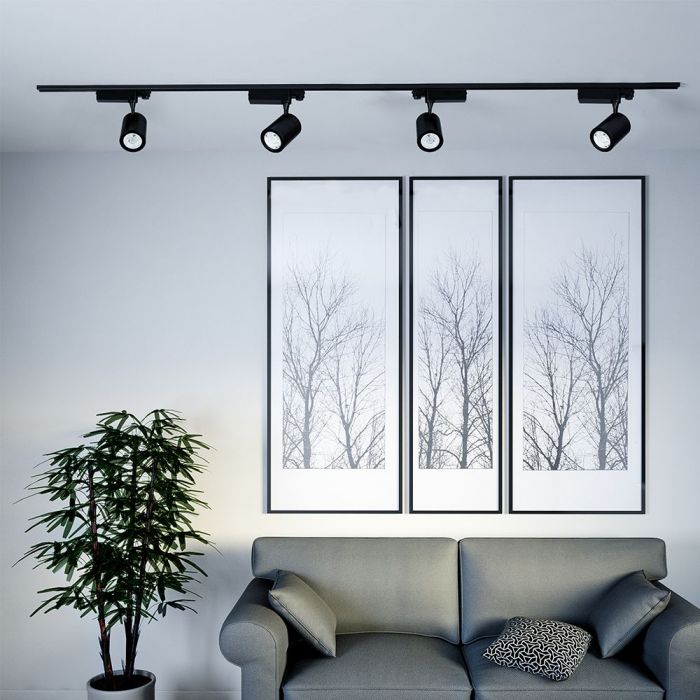 35W(3000Lm) COB LED Track light, V-TAC, IP20, warranty 2 years, black, cold white light 6000K