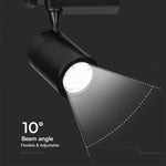 35W(3000Lm) COB LED Sliežu gaismeklis, V-TAC, IP20, garantija 2 gadi, melns,  auksti balta gaisma 6000K