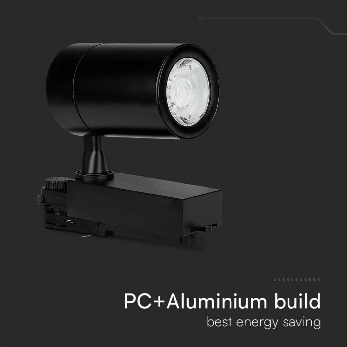 35W(3000Lm) COB LED Sliežu gaismeklis, V-TAC, IP20, garantija 2 gadi, melns,  auksti balta gaisma 6000K