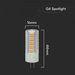 G4 3,2W (385Lm) 12V LED-lampa, V-TAC SAMSUNG, IP20, kallvitt ljus 6500K