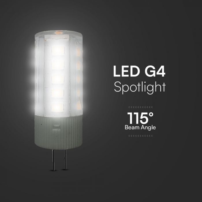 G4 3.2W(385Lm) 12V LED Spuldze, V-TAC SAMSUNG, IP20, auksti balta gaisma 6500K