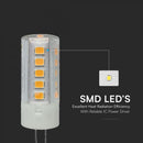 G4 3.2W(385Lm) 12V LED Spuldze, V-TAC SAMSUNG, IP20, auksti balta gaisma 6500K
