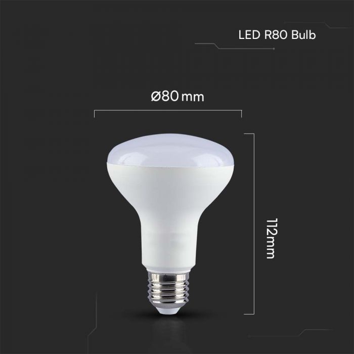 E27 11W(1055Lm) LED Spuldze, V-TAC SAMSUNG, IP20, R80, garantija 5 gadi, auksti balta gaisma 6500K