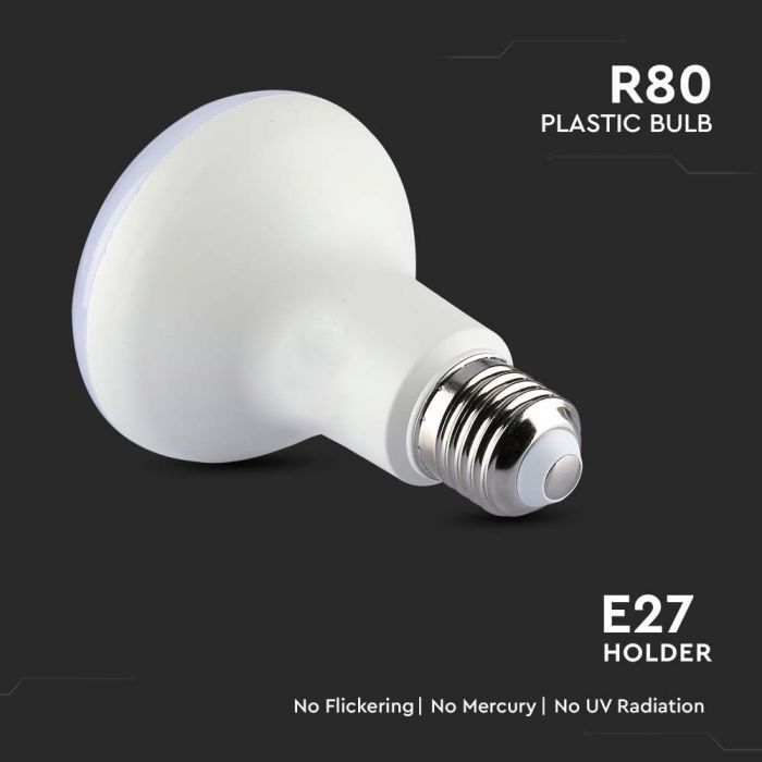 E27 11W(1055Lm) LED Spuldze, V-TAC SAMSUNG, IP20, R80, garantija 5 gadi, auksti balta gaisma 6500K