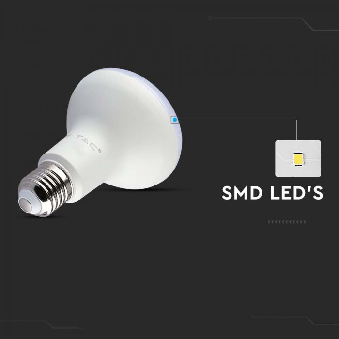 E27 8.5W(806Lm) LED-lambi, V-TAC SAMSUNG, IP20, R63, 5 aastat garantiid, 6500K jaheda valge valgus