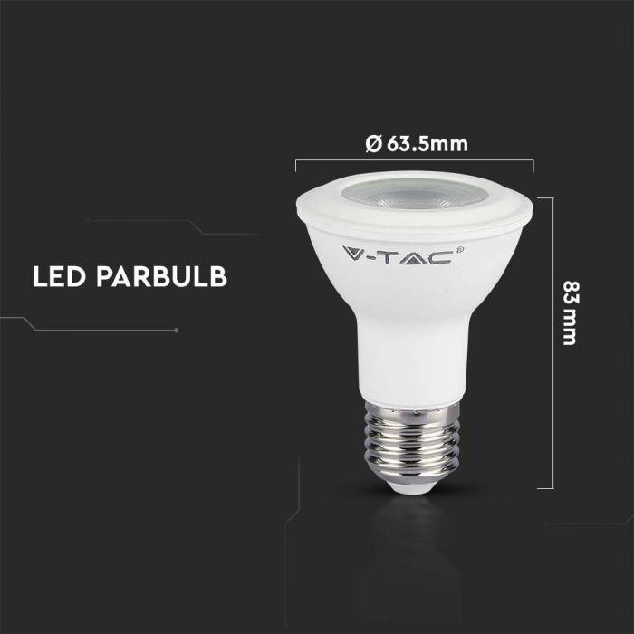 E27 5,8W (425Lm) LED-lampa, V-TAC SAMSUNG, IP20, 5 års garanti, varmvitt ljus 3000K