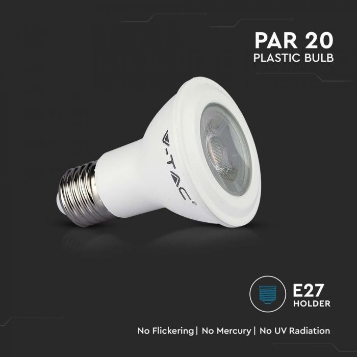 E27 5,8W (425Lm) LED-lampa, V-TAC SAMSUNG, IP20, 5 års garanti, varmvitt ljus 3000K